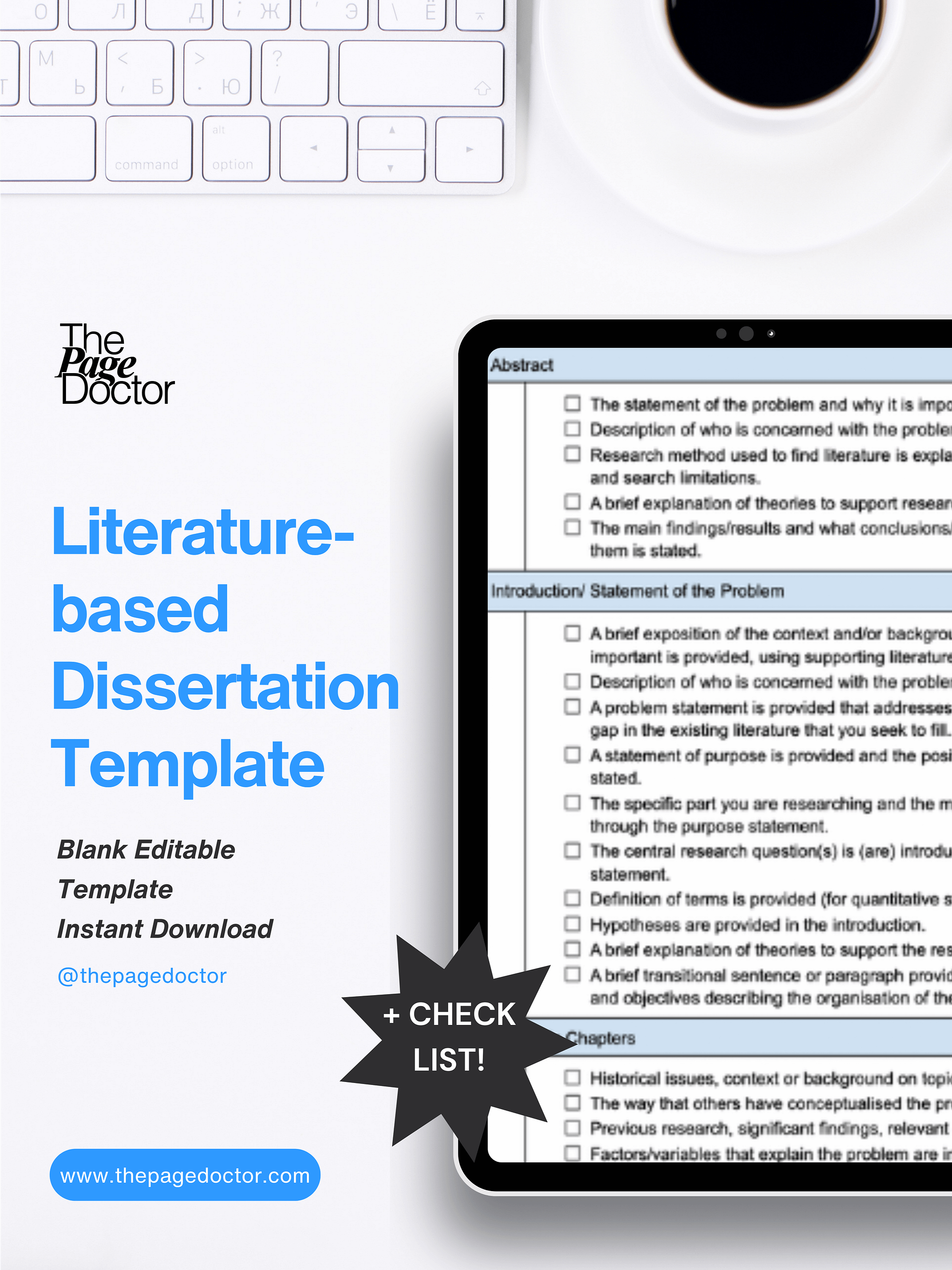 Dissertation Template + Checklist (Literature-Based) product image (1)