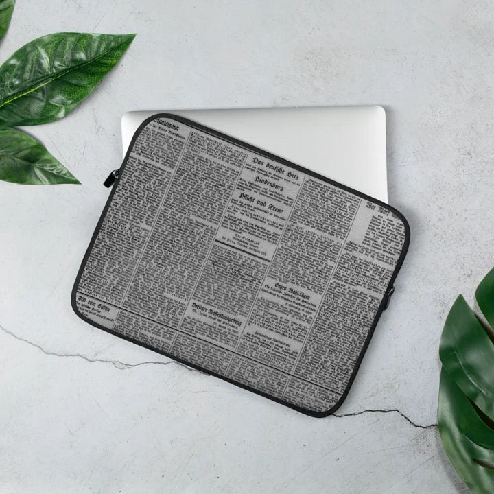 Vintage German Newspaper Laptop Sleeve product image (2)