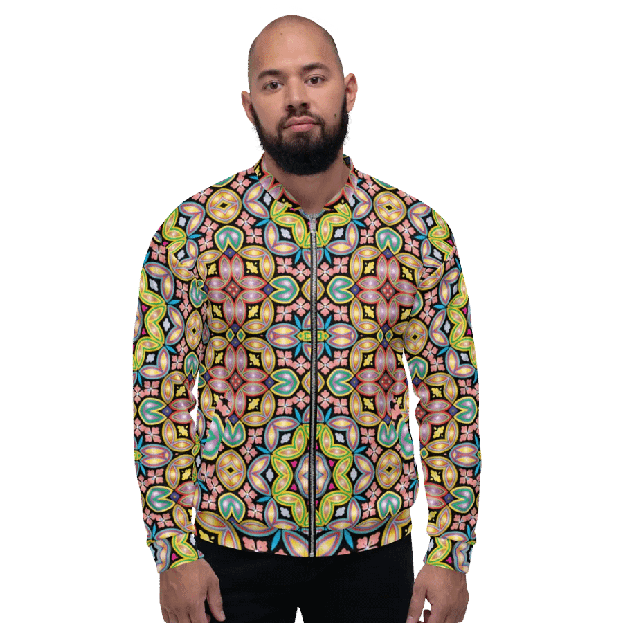 Batik Kawung Red Bomber Jacket product image (7)