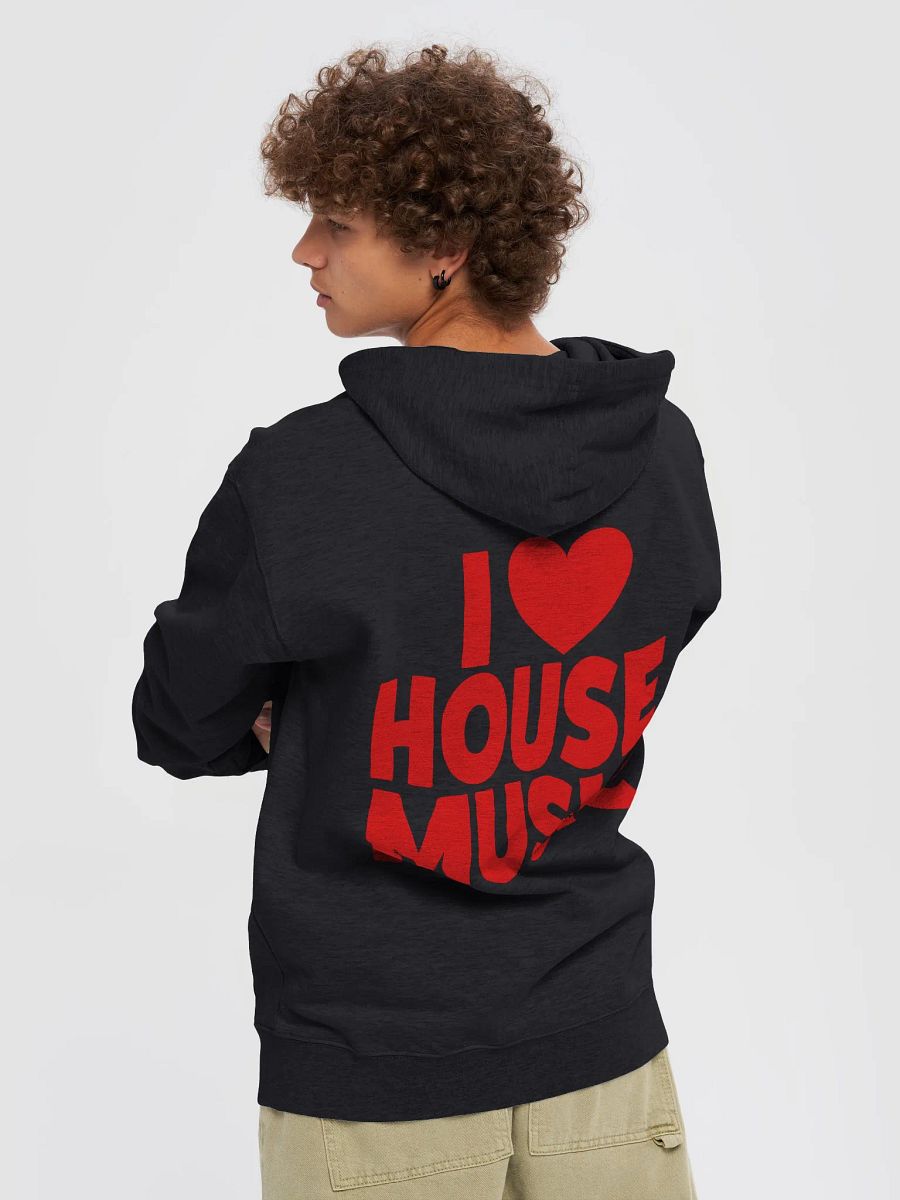 I Love House Music Fleece Zip-Up Hoodie product image (1)