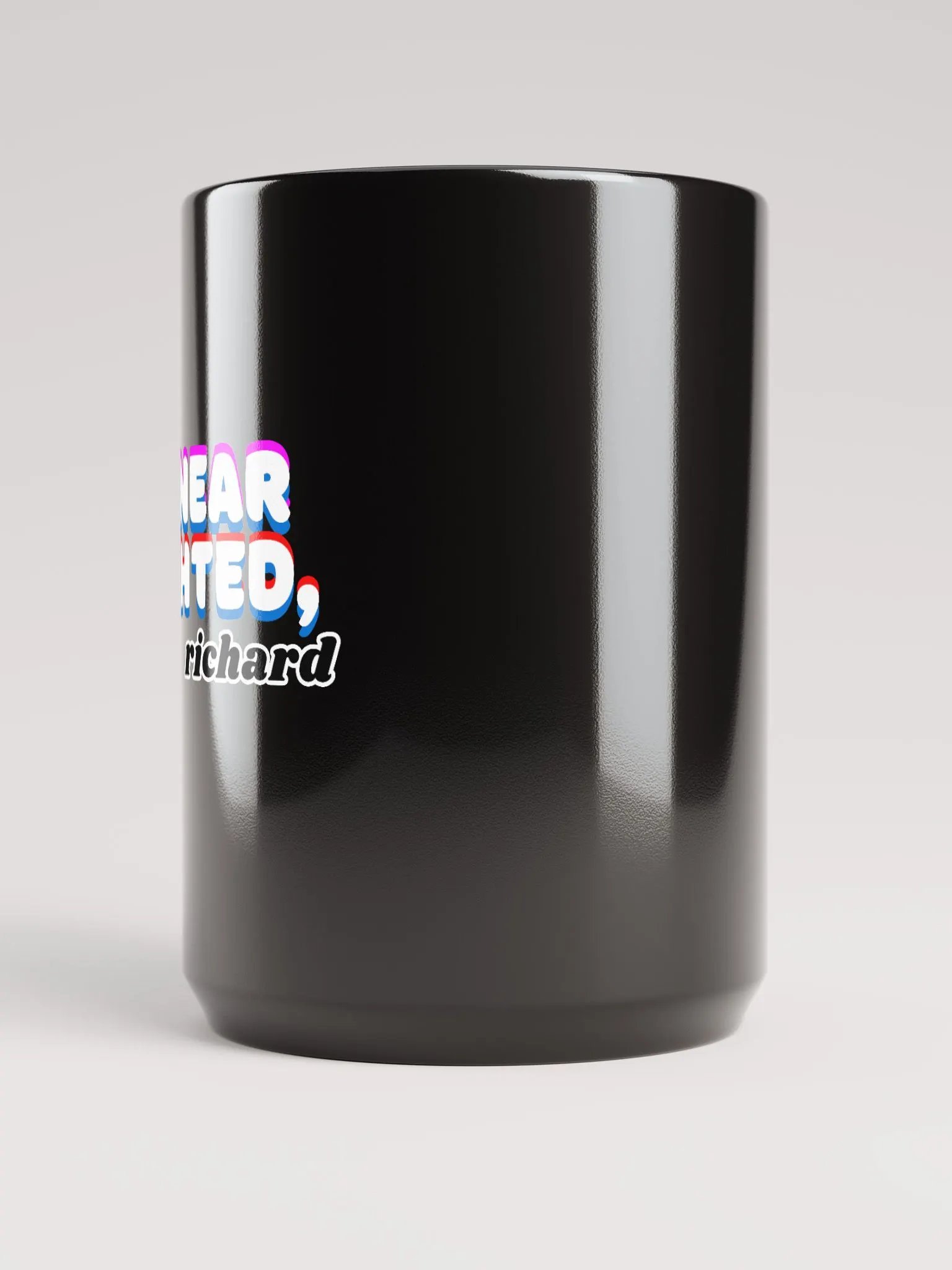 I'M NEARSIGHTED, RICHARD black glossy mug product image (2)