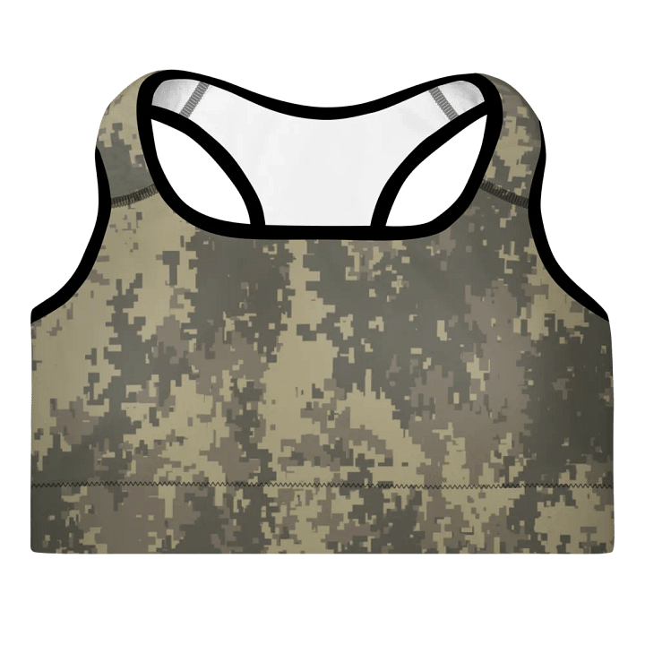 Stealthy Camo All-Over Sports Bra product image (1)