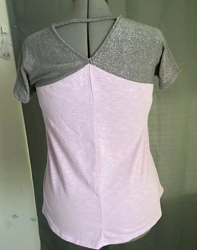 Justice Girls Shirt Sz18/20 sequin hat, glitter sleeves product image (6)