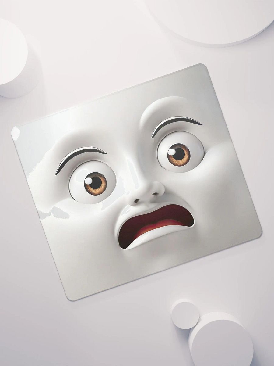 Surprised Expression Premium Mouse Pad: Bring a Playful Vibe to Your Workspace! product image (7)