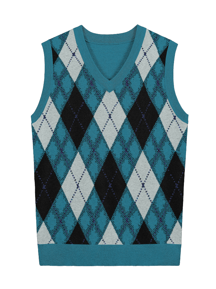 Teal Argyle Sweater Vest product image (1)