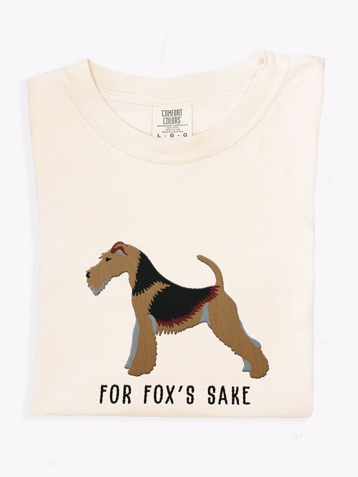 For Fox's Sake T-Shirt(Embroidered) of a Wire Fox Terrier(Black & Tan) product image (1)