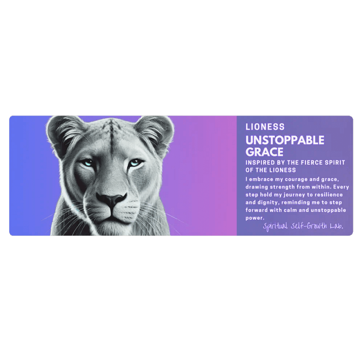 "Unstoppable Grace" Lioness Yoga Mat – A Tribute to Fierce Feminine Power. Pink product image (2)