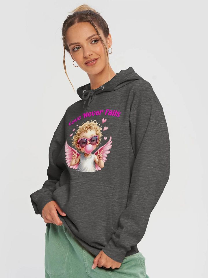 Love Never Fails Valentine Retro Cupid Valentine's Day Premium Pullover Hoodie product image (2)