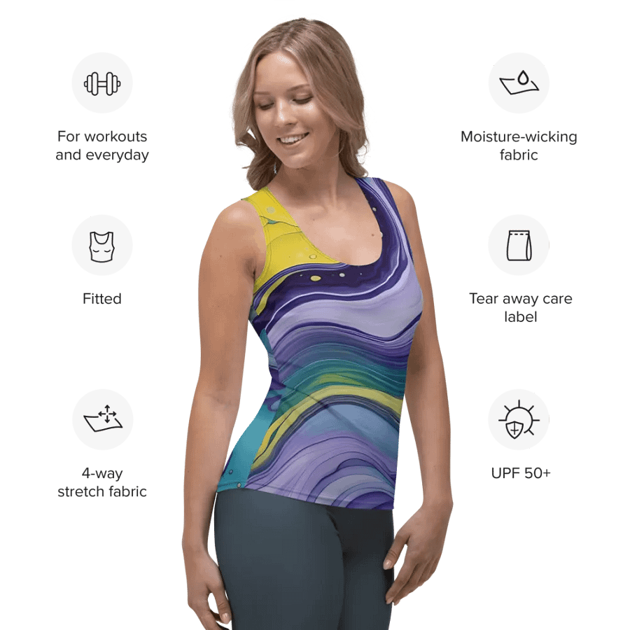Cosmic Harmony Fluid Art Tank Top product image (7)