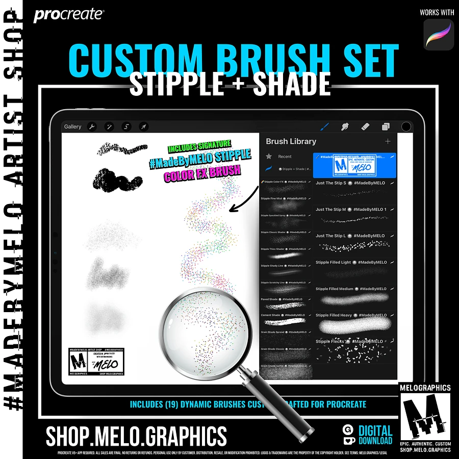 Stipple + Shade Procreate Brush Set | #MadeByMELO product image (3)
