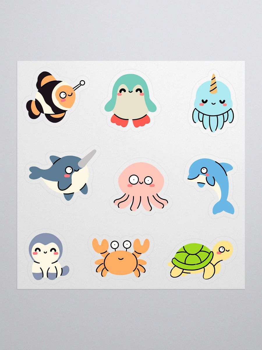 Kiss-Cut Ocean Animal Stickers Sheet – Cute Sea Creatures and Under the Sea Stickers for Crafting product image (1)