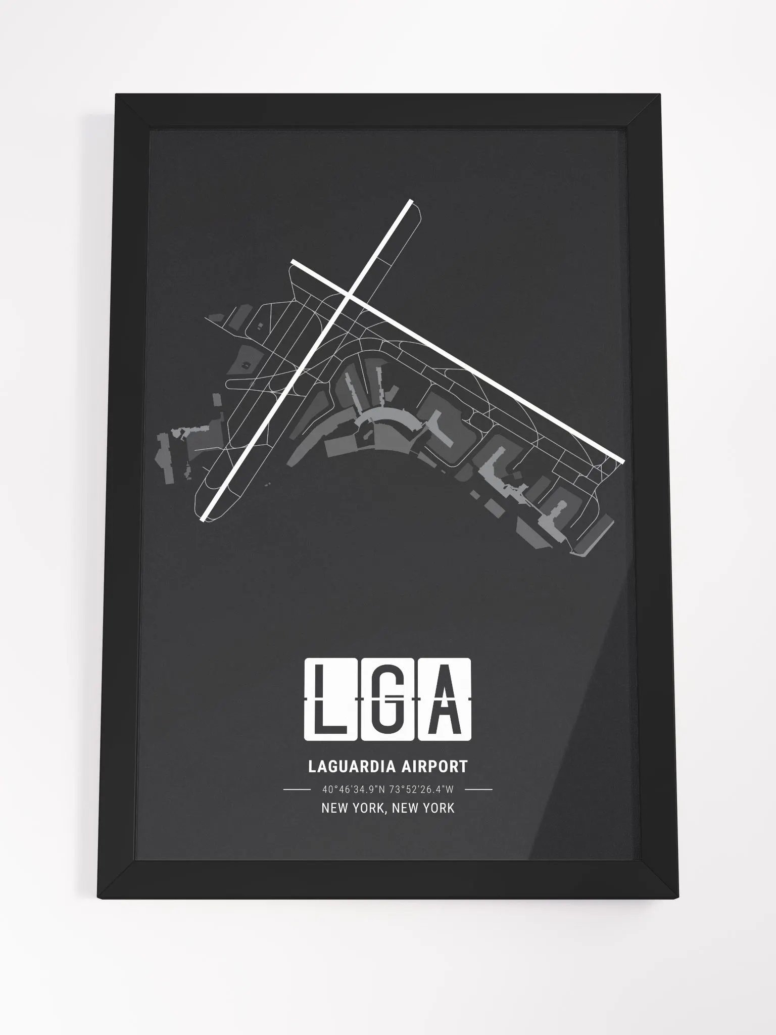 Framed Airport LGA Premium Map On Matt Paper product image (4)