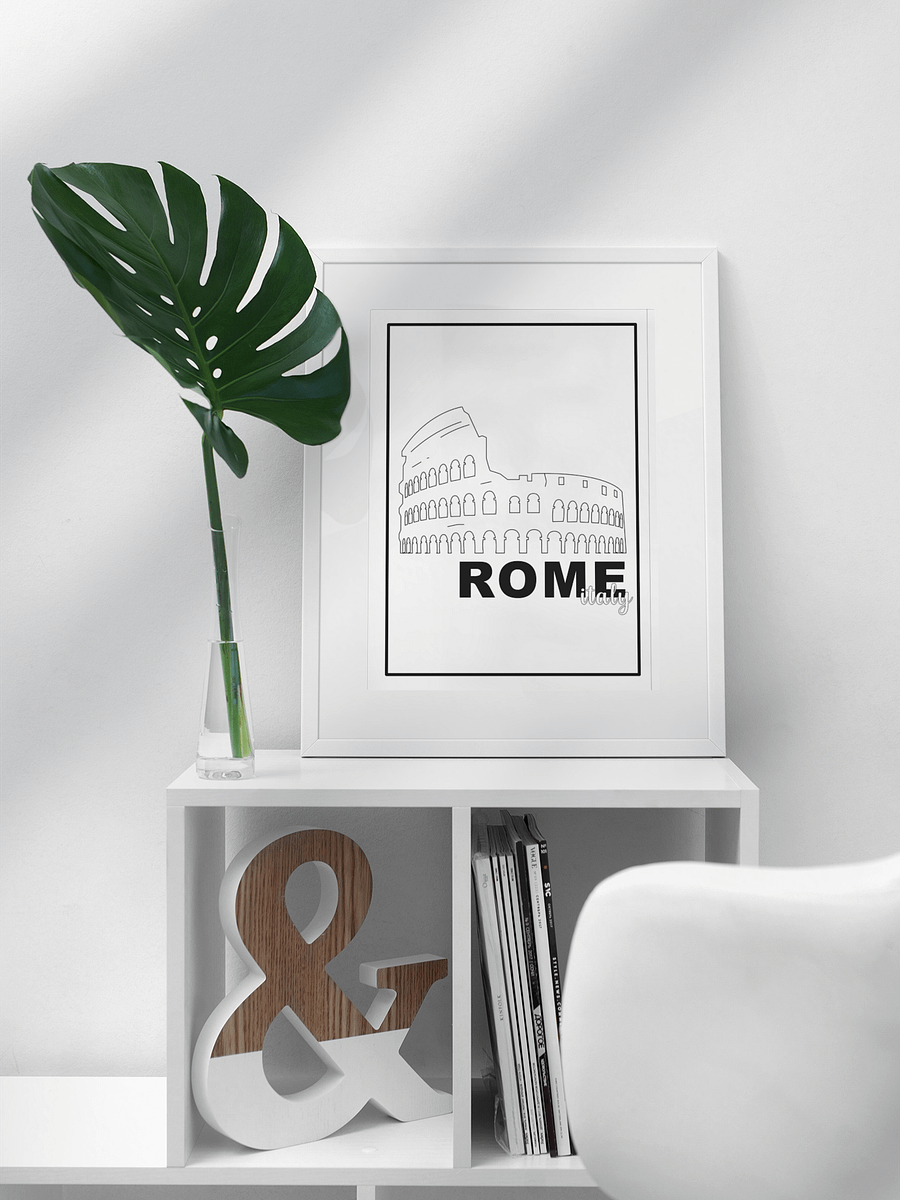 Colosseum Line Art Poster, Rome Italy Landmark Illustration, Minimalist Historic Ruins Drawing, Chic Italian Travel Wall Art Decor product image (3)