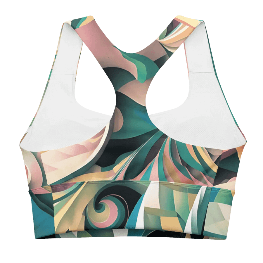 Abstract Lithographic Pattern Design Longline Sports Bra - V6 product image (1)