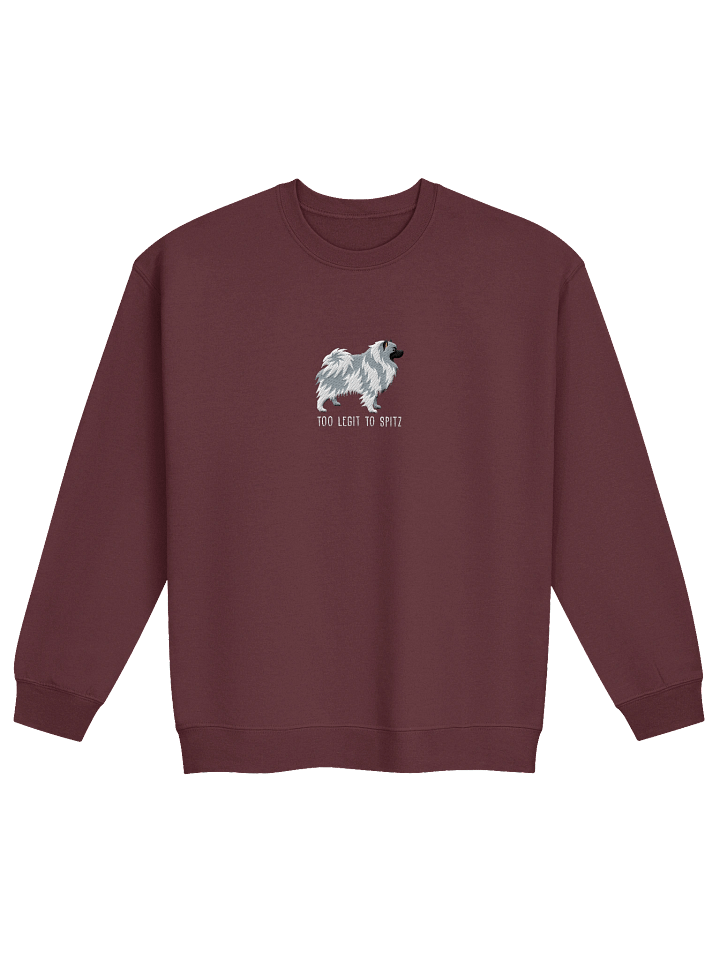 Too Legit to Spitz Sweatshirt (Embroidered) of a Keeshond(Blue & White) product image (5)