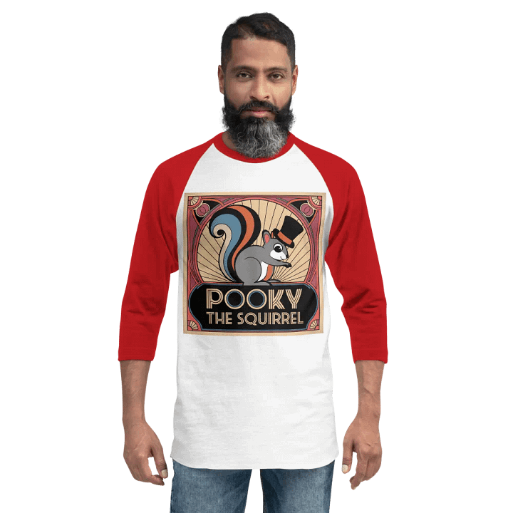 Pooky's Dapper Squirrel Raglan Tee product image (2)