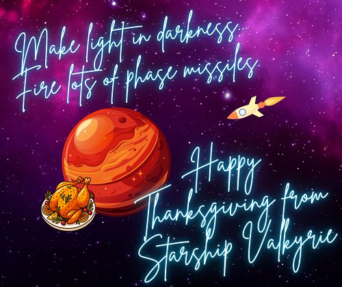 My Thanksgiving message to all of you, giving thanks for all the best things in life. Kiddos, eye health, turkey curry... pha...