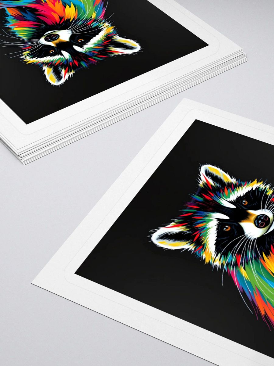 Vibrant Raccoon Kiss Cut Stickers product image (12)