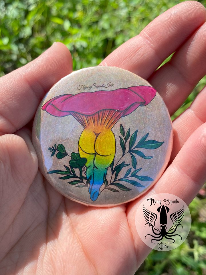 Button- Mushie Tooshie Pansexual Flag product image (1)