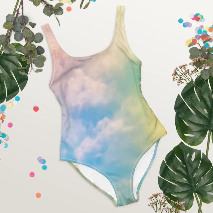 Blur Cloud Rainbow Design one piece Swimsuit - V10 product image (8)