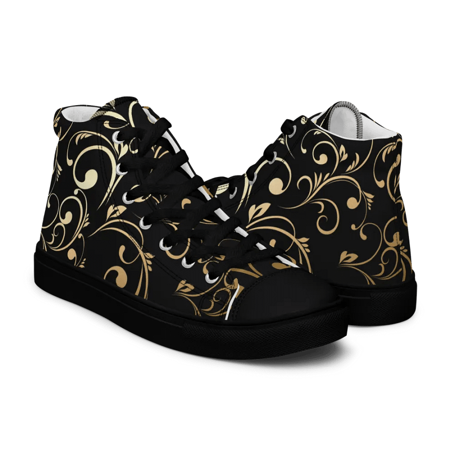 Golden Swirls Womens High Top Canvas Shoes product image (11)