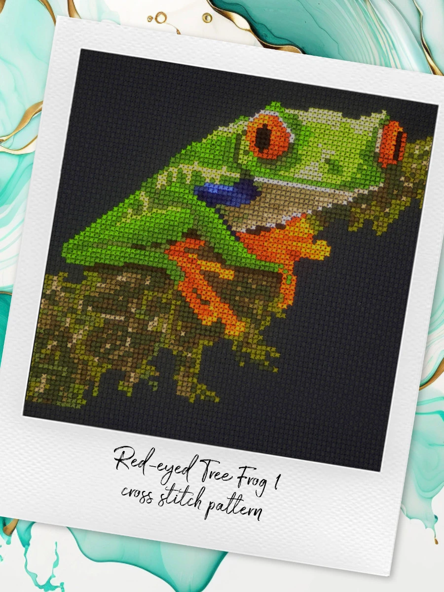 Red-eyed Tree Frog 1: Reptile Cross Stitch Pattern PDF product image (4)