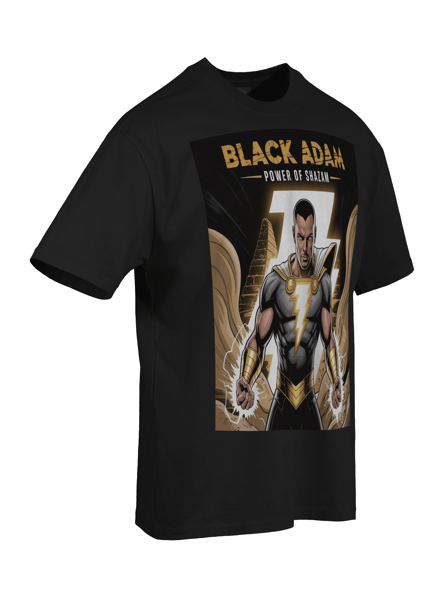 Black Adam Power of Shazam Oversized Faded T-Shirt – Kahndaq Thunder Veil product image (8)