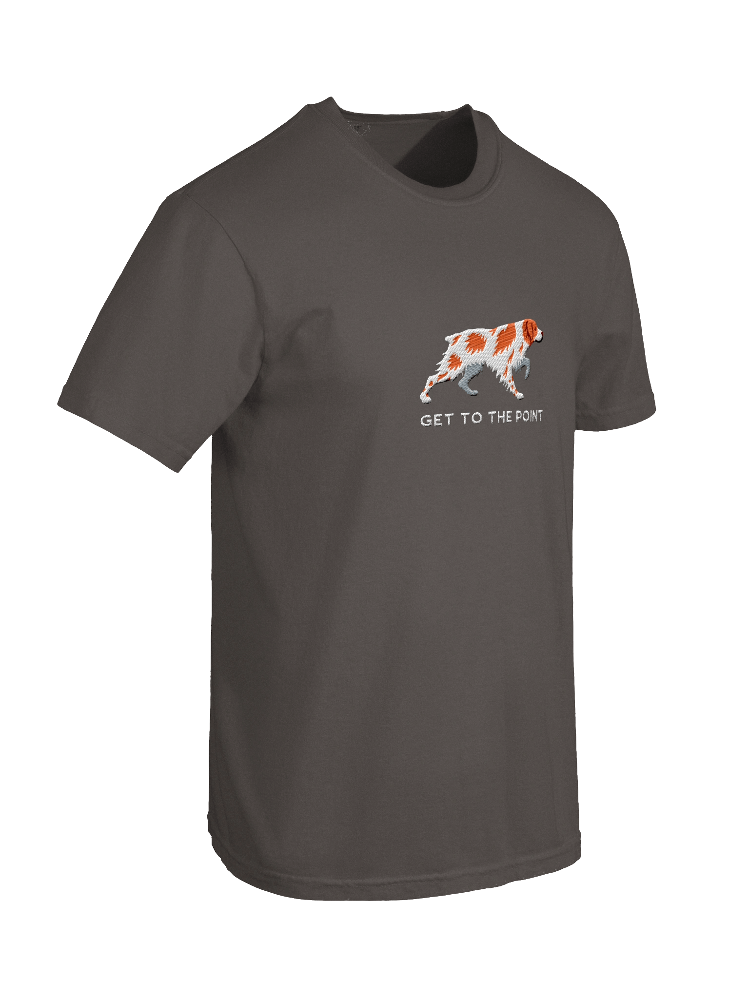 Get to the Point T-Shirt(Embroidered) of a Brittany Spaniel(Orange & White) product image (43)