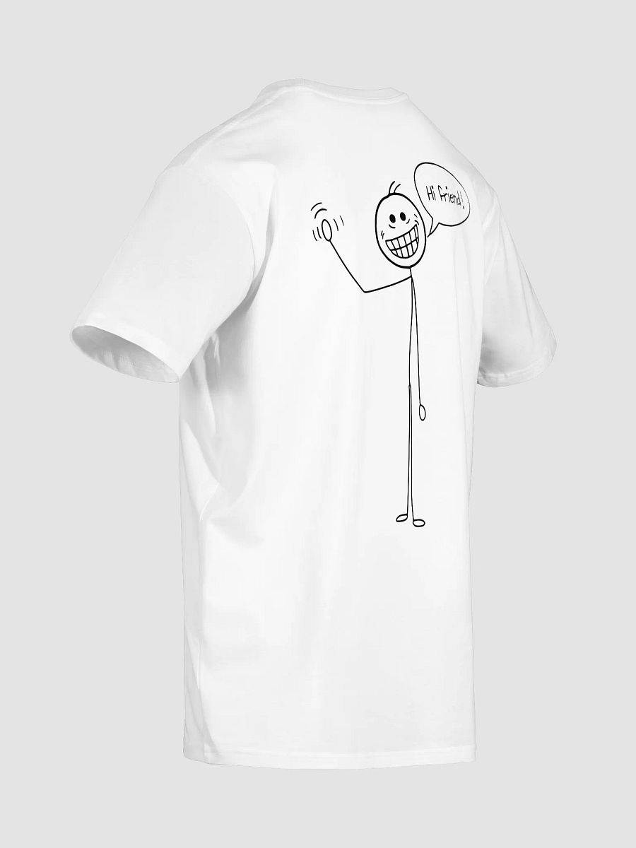 "Hi Friend!" Stick Figure T-Shirt – Funny Hand-Drawn Cartoon Tee. product image (6)