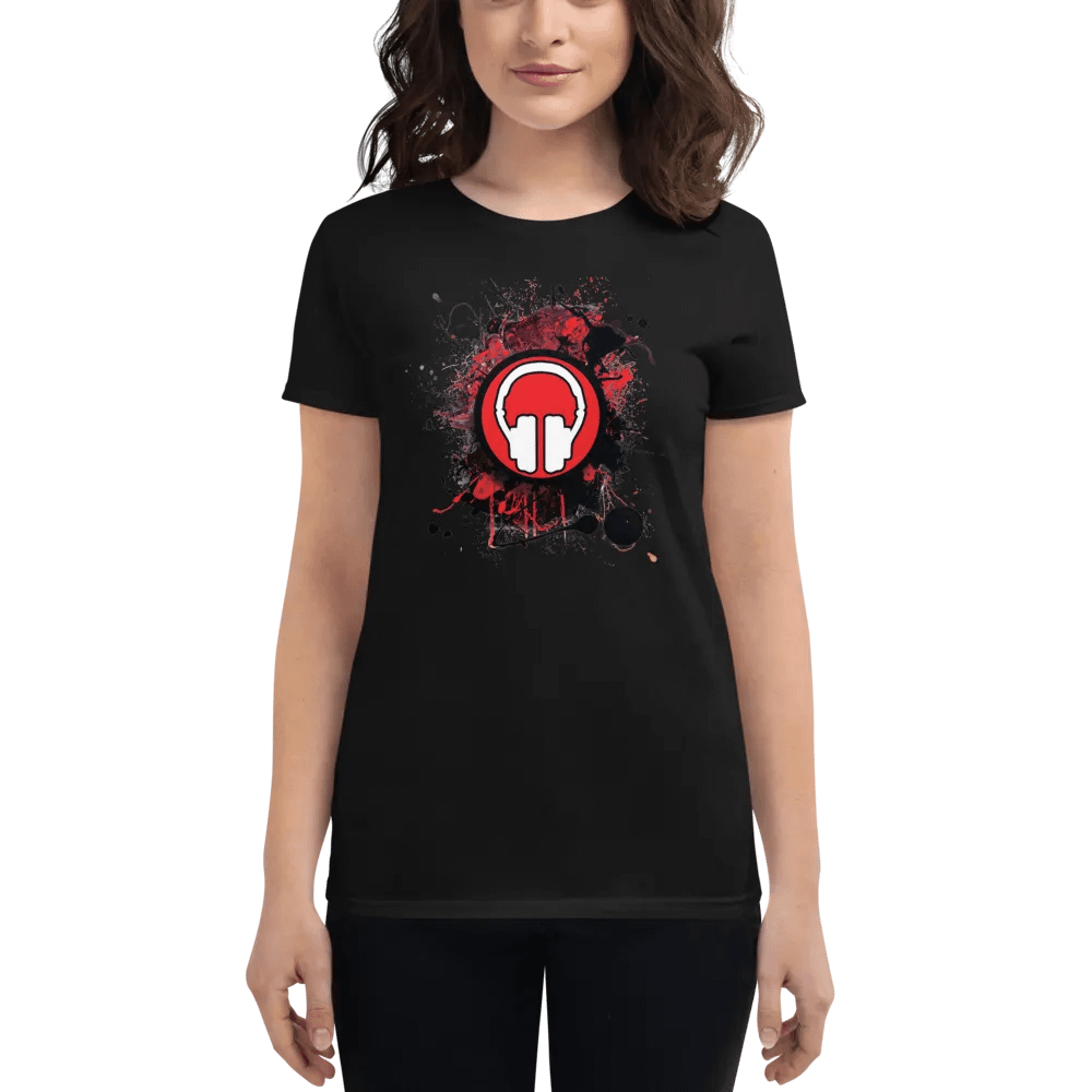 Women's Paint Splat Headphones Front | Tribe Back Print Gildan Middleweight T-Shirt product image (1)