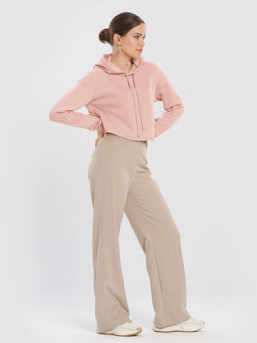 Plain Color Peach Crop Hoodie product image (3)