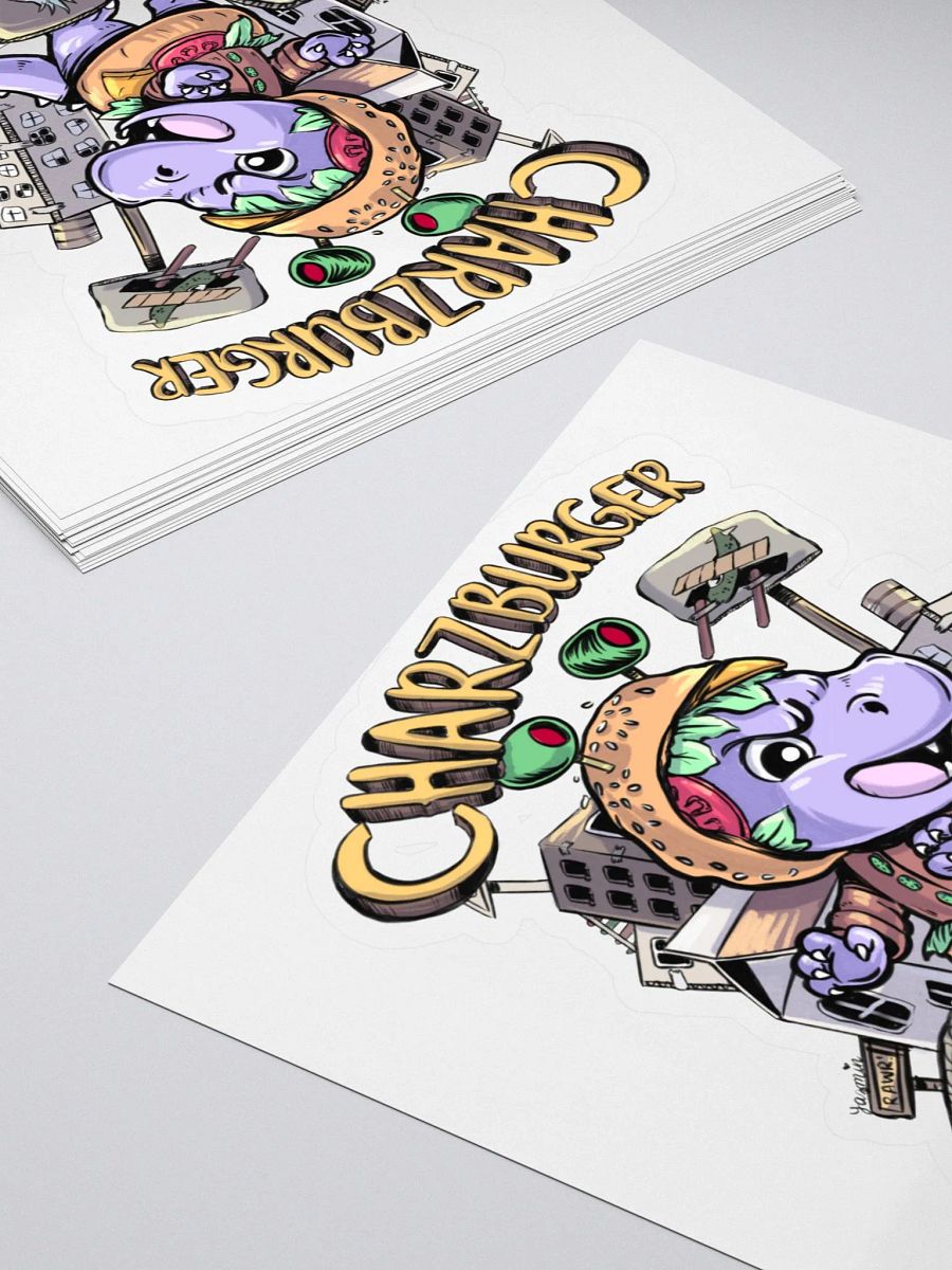 Dinosaur Hamburger Rampage Sticker - Whimsical Decal product image (4)