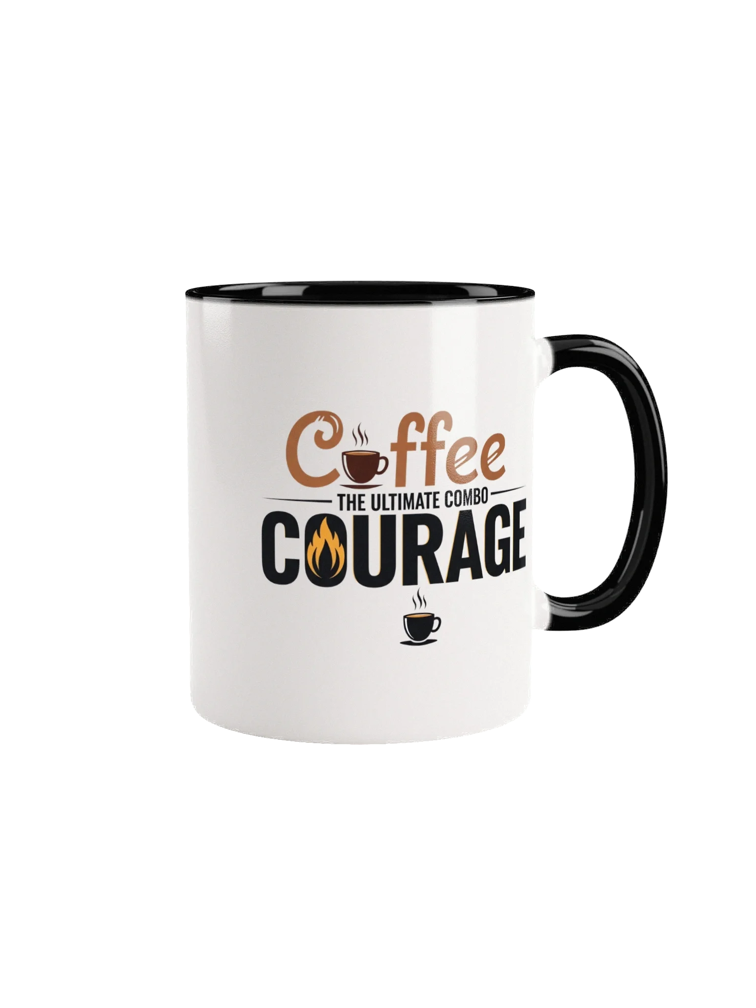 Coffee and Courage Mug – Inspirational Bold Ceramic Coffee Cup for Daily Motivation product image (1)