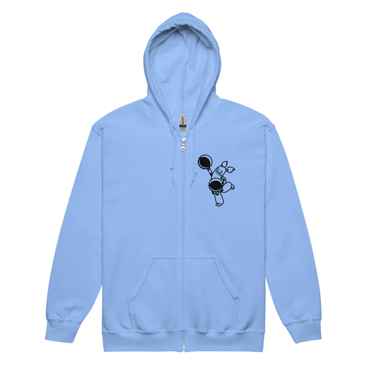 PomPom Single Color (Black on Light) Zip-up Hoodie product image (2)