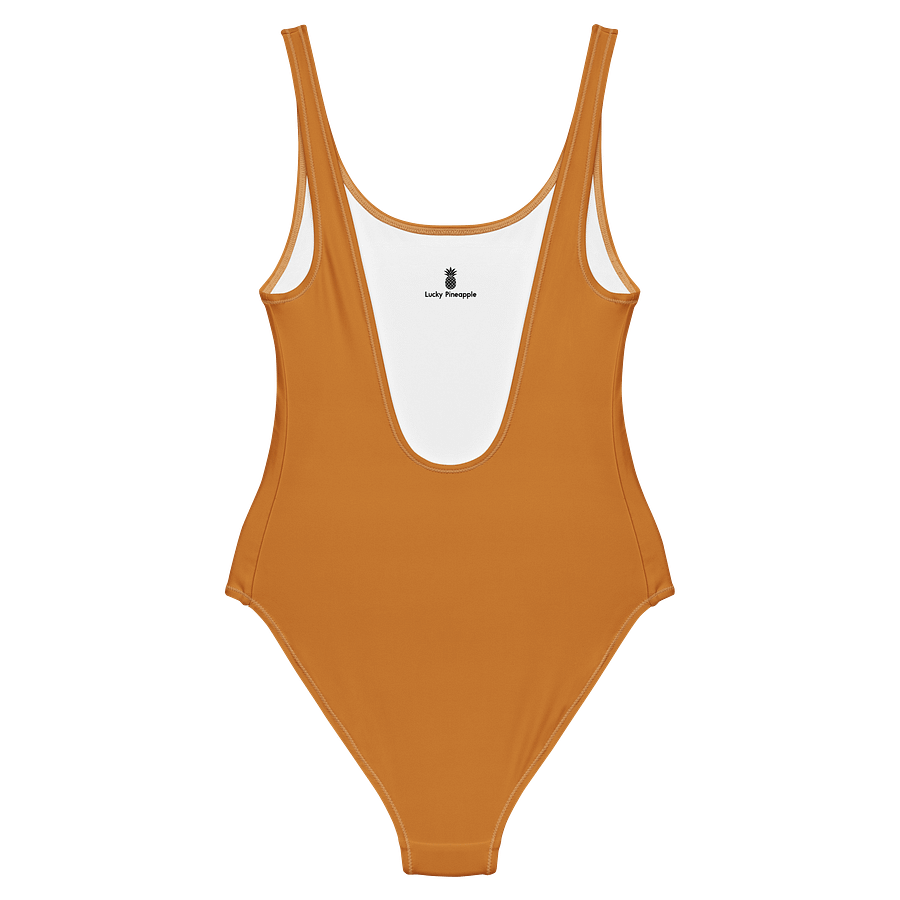 Bronze Gold Solid Color Retro Inspired Women's One Piece Swimsuit product image (2)