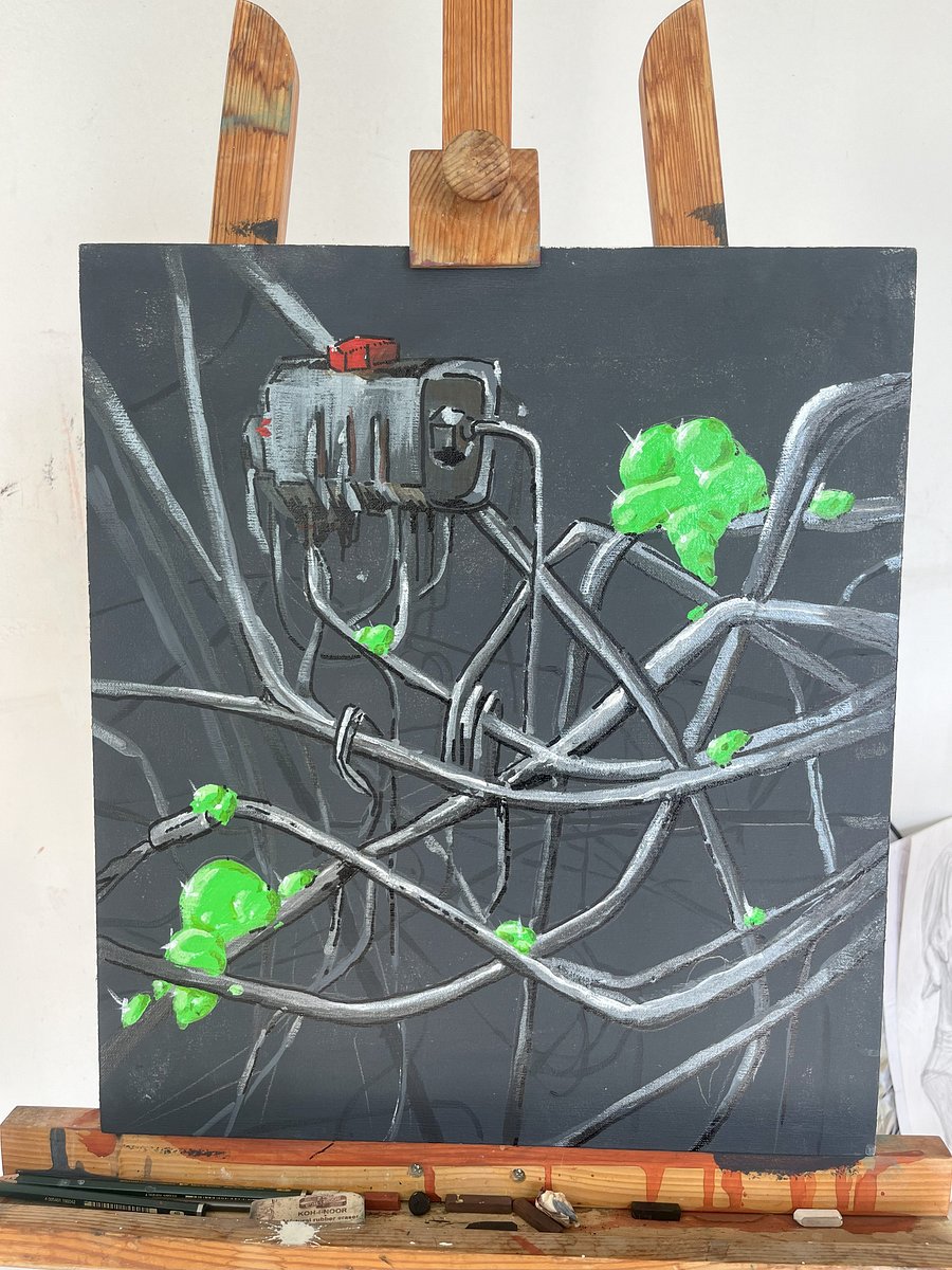 'I hate Cables' original canvas product image (3)
