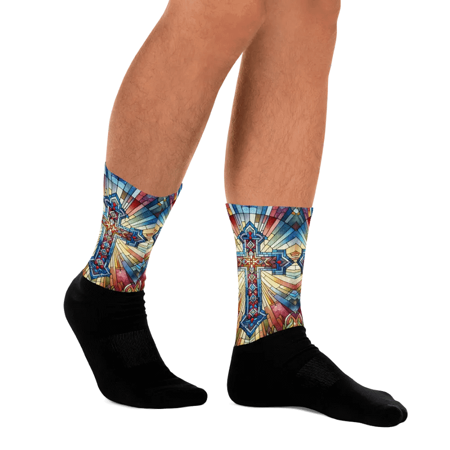 Stain-glass Style Cross - Socks product image (9)