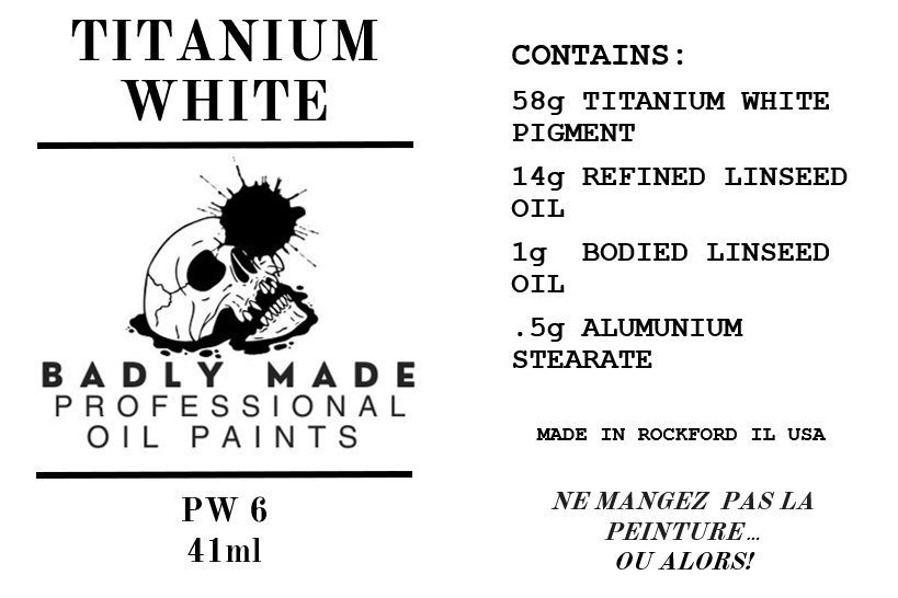 BADLY MADE PROFESSIONAL OIL PAINT TITANIUM WHITE PW 6 product image (2)