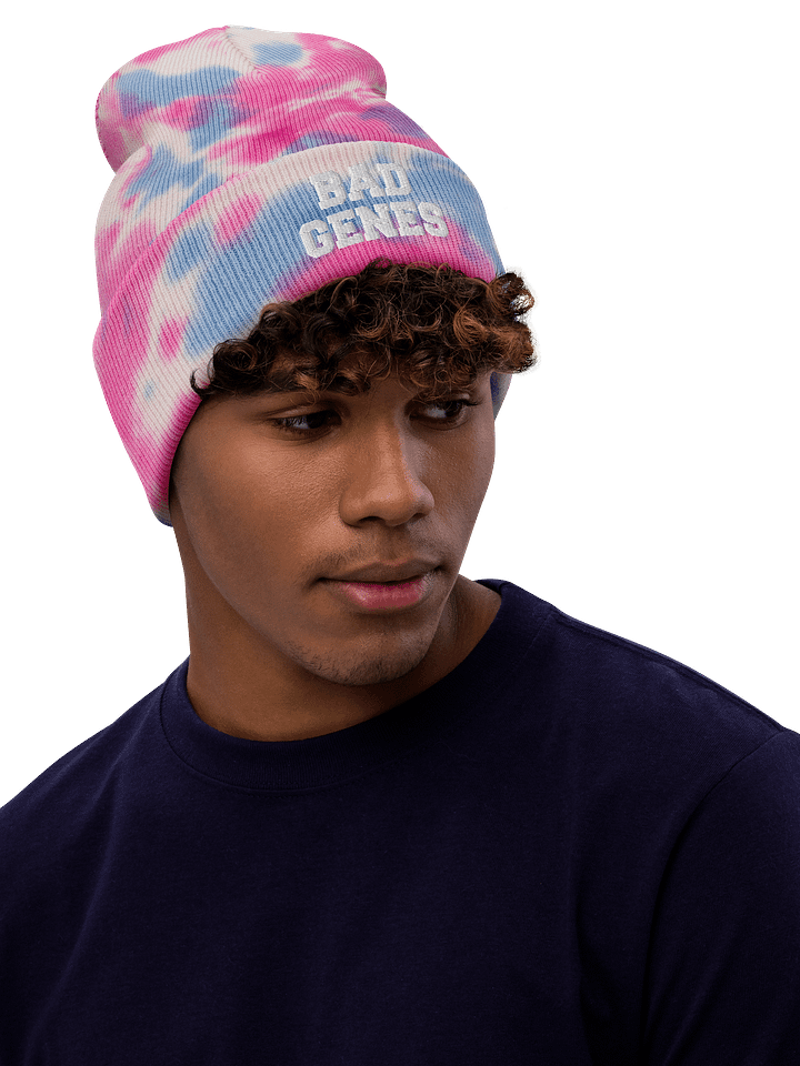Bad Genes tie dye beanie product image (1)