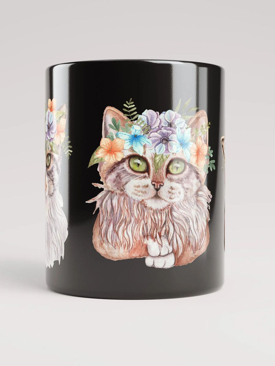 Cat and Flowers Watercolor Artistic Mug product image (5)