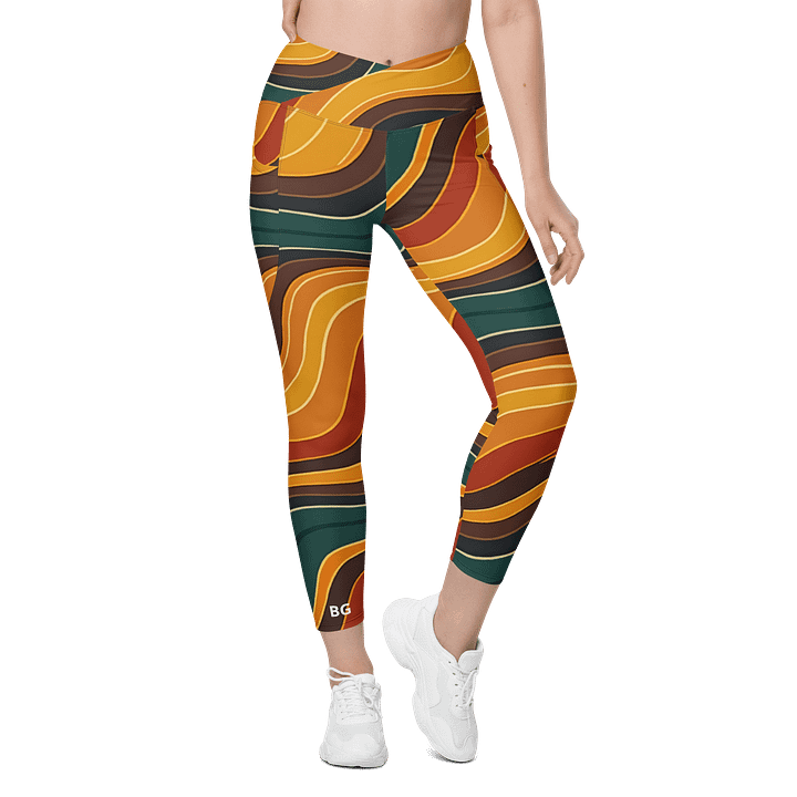 Barry Grady 'Flowing Waves' Crossover Leggings with Pockets product image (1)