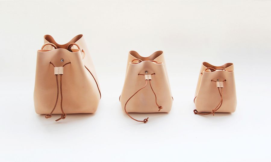 Leather Drawstring Bucket Bag product image (11)