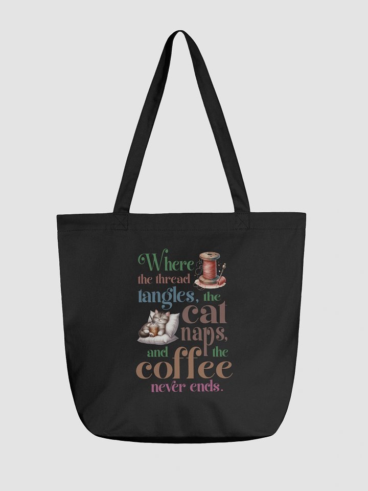 Whimsical Thread Cat Coffee Tote product image (2)