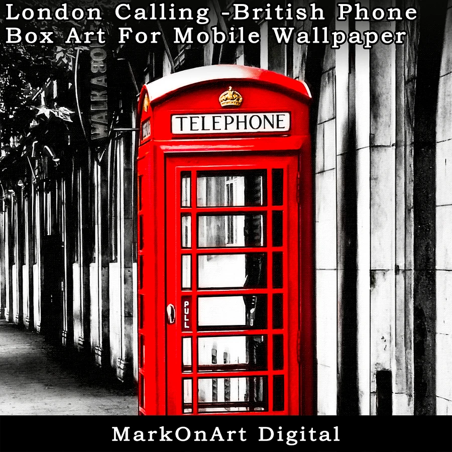 London Calling British Phone Box at Night For Mobile Phone Wallpaper or Lock Screen | High Res for iPhone or Android Cellphones product image (3)