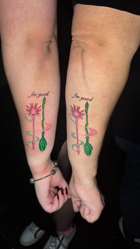 Wicked besties only 🧙‍♀️💚💗
Tag your Glinda or your Elphaba and book your matching tattoo — 4 inches max, color & glitter avai...