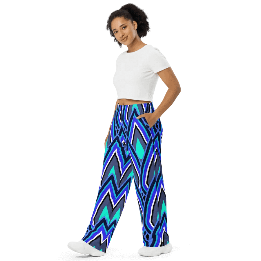 Blue Teardrop Wide Leg Pants product image (4)