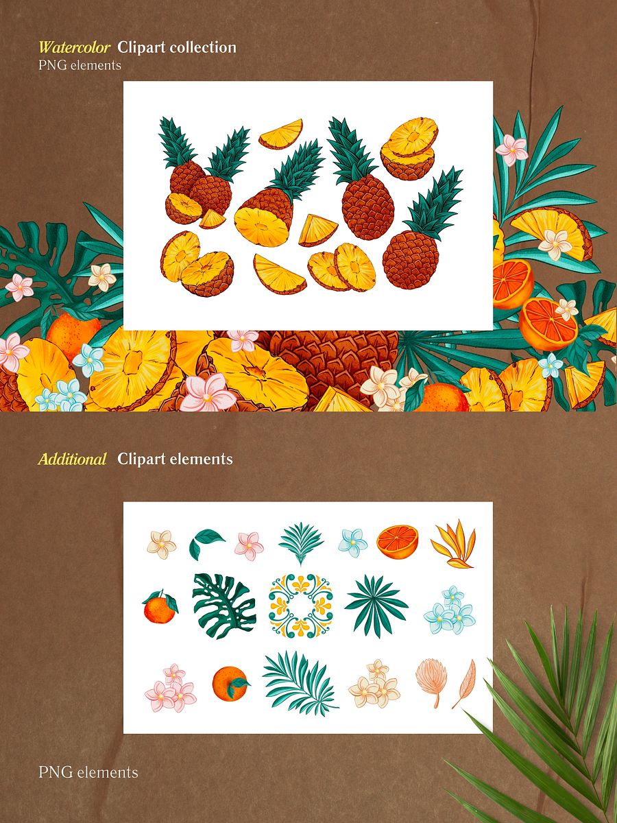 Tropical Garden PSD Seamless Patterns & Clipart product image (10)