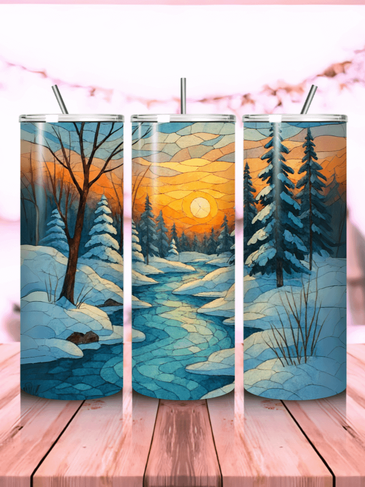 Snowy Winter Scenery Tumbler Wrap PNG – 20oz Skinny Sublimation Design with Serene Snow-Covered Landscape & Cozy Seasonal Vibes – Perfect Winter Gift – 300 DPI Instant Digital Download product image (1)