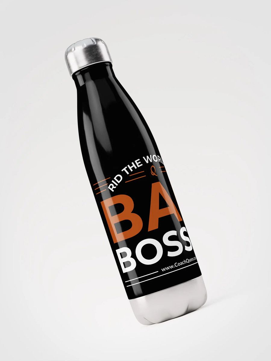 Rid the World of Bad Bosses White Logo Stainless Steel Water Bottle product image (2)