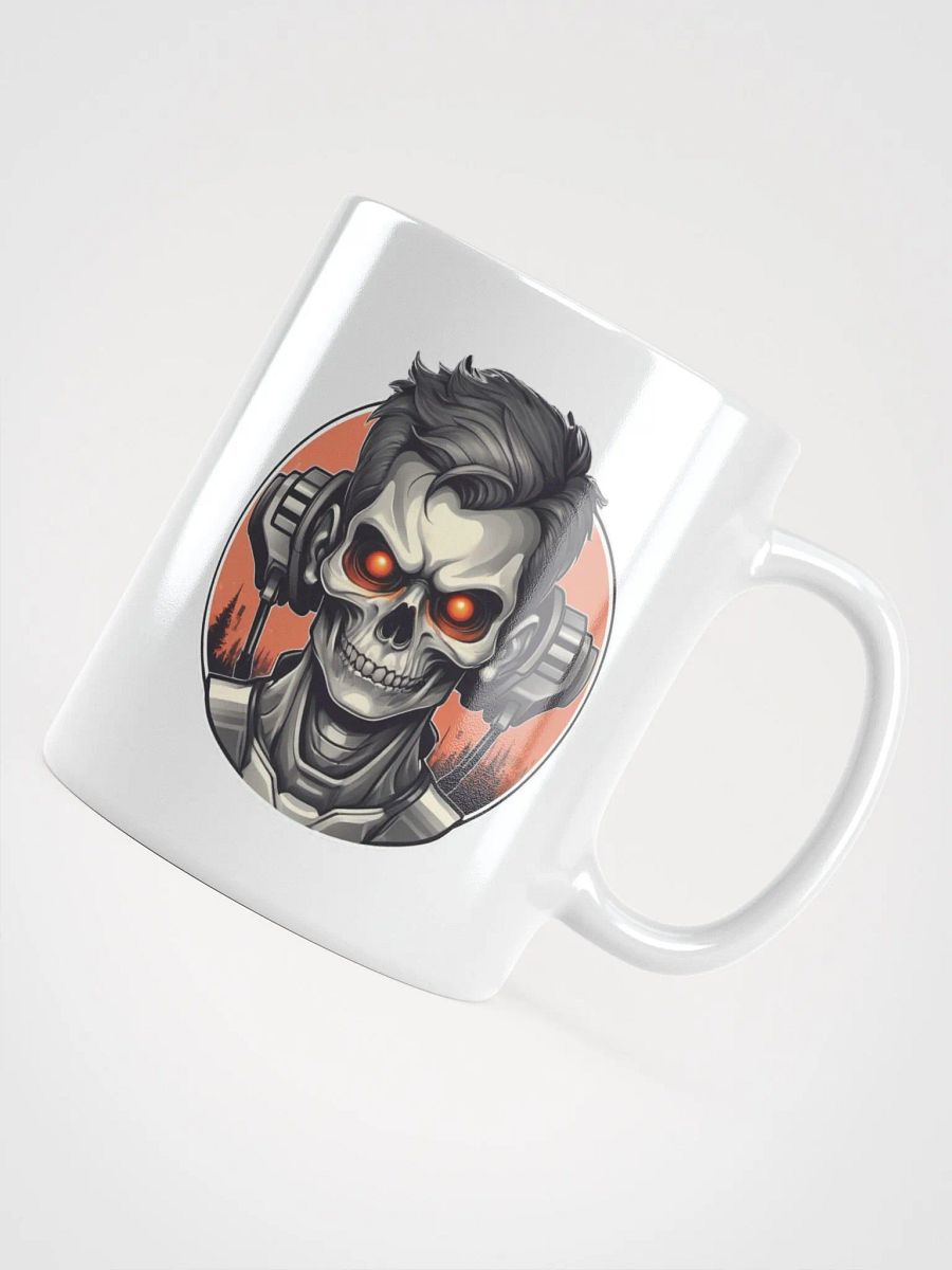 Cyberpunk Skull with Red Eyes and Headphones Mug product image (11)